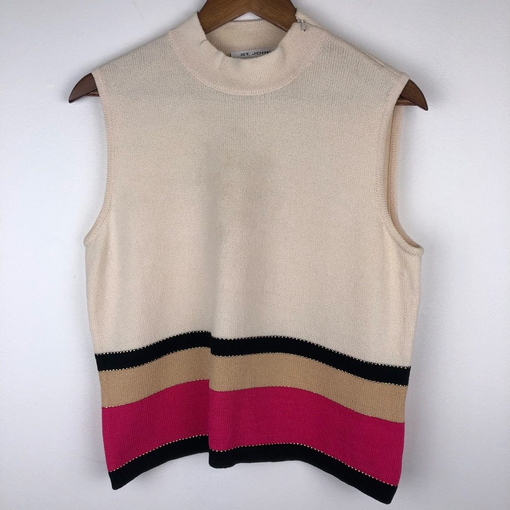 ST JOHN Sleeveless Tank Sweater and Cardigan Set - Picture 4 of 16
